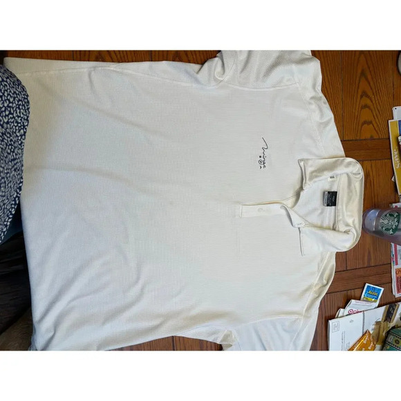 Nike Sphere Dry Polo White with Mirage Spa Emblem Size Large Mens - Picture 1 of 7